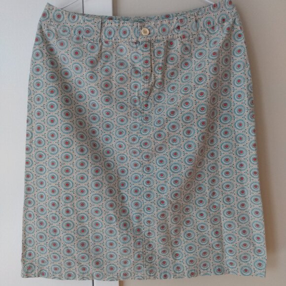 Vintage Cotton Ginny Skirt Size 7 29"W Retro Dot Flower Made in Hong Kong - Picture 1 of 14